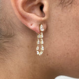 Diamond Dangle Earrings 2.7 ct Yellow Gold