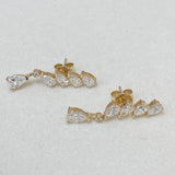 Diamond Drop Earrings 2.6 ct Yellow Gold