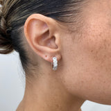Diamond Hoop Earrings 1.6 ct White Gold