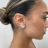 Diamond Stud Earrings 3.9 ct White Gold
