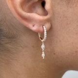 Diamond Dangle Earrings 0.9 ct Rose Gold