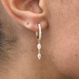 Diamond Dangle Earrings 0.9 ct Yellow Gold