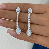 Diamond Dangle Earrings 3.6 ct White Gold