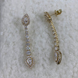 Diamond Dangle Earrings 3.6 ct Yellow Gold