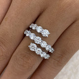 Diamond Wrap Fashion Ring 3.10 ct TCW, White Gold 14K