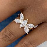 Diamond Cluster Ring 1.7 ct Yellow Gold