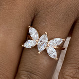 Diamond Cluster Ring 1.7 ct Rose Gold