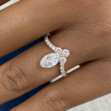Diamond Cluster Ring 1.4 ct Rose Gold
