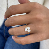 Cluster Ring 1.4 ct TCW , Solid Gold 14k