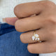 Cluster Ring 1.4 ct TCW , Solid Gold 14k