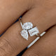 Diamond 3-Stone Cluster Ring 1.2 ct White Gold