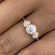 Diamond 3-stone Bezel Ring 0.9 ct Rose Gold