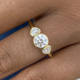 Diamond 3-stone Bezel Ring 0.9 ct Yellow Gold
