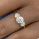 Diamond 3-stone Bezel Ring 0.9 ct Yellow Gold