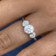 Diamond 3-stone Bezel Ring 0.9 ct White Gold