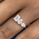 Diamond 3-Stone Ring 1.3 ct Rose Gold