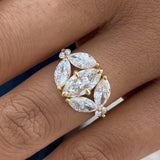 Diamond Cluster Ring 2.8 ct Yellow Gold