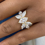 Diamond Cluster Ring 3.2 ct Yellow Gold
