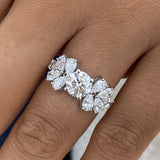 Diamond Cluster Ring 2.5 ct TCW, White Gold