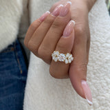 Cluster Ring 2.5 ct TCW , Solid Gold 14k