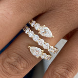 Diamond Wrap Ring 2.7 ct Yellow Gold