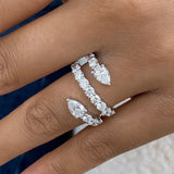 Diamond Wrap Ring 2.7 ct White Gold