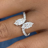 Diamond 2-Stone Ring 1.7 ct White Gold