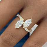 Diamond 2-Stone Ring 1.8 ct Yellow Gold
