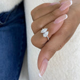 Toi-et Moi Ring 1.3 ct TCW , Solid Gold 14k