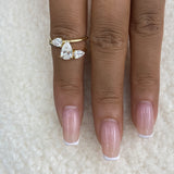 3 Stone Ring 1.6 ct TCW , Solid Gold 14k