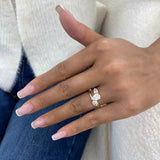3 Stone Ring 1.6 ct TCW , Solid Gold 14k