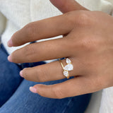3 Stone Ring 1.6 ct TCW , Solid Gold 14k