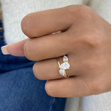 3 Stone Ring 1.6 ct TCW , Solid Gold 14k