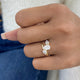 3 Stone Ring 1.6 ct TCW , Solid Gold 14k