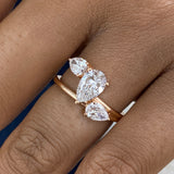 Diamond 3-Stone Ring 1.5 ct Rose Gold