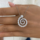 Diamond Pendant Necklace 2.6 ct White Gold