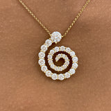 Diamond Pendant Necklace 2.7 ct Yellow Gold