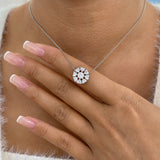 Diamond Pendant Necklace 1.9 ct White Gold