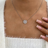 Diamond Pendant Necklace 1.9 ct White Gold