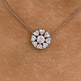 Diamond Pendant Necklace 1.9 ct White Gold
