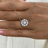 Diamond Pendant Necklace 1.9 ct White Gold