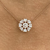 Diamond Pendant Necklace 1.7 ct Rose Gold