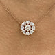 Diamond Pendant Necklace 1.7 ct Rose Gold