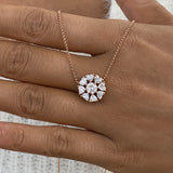 Diamond Pendant Necklace 1.7 ct Rose Gold