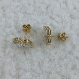 Diamond Post-On Earrings 1.8 ct Yellow Gold