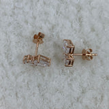Diamond Post-On Earrings 2 ct Rose Gold