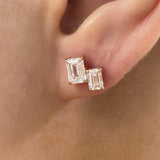 Diamond Post-On Earrings 2 ct Rose Gold