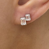 Diamond Post-On Earrings 1.9 ct White Gold