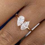 Diamond 2-Stone Ring 1.2 ct Rose Gold