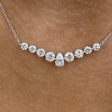 Diamond Charm Necklace 2.6 ct White Gold